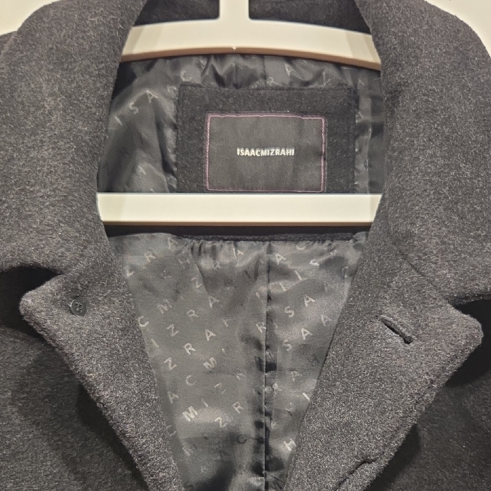 Isaac Mizrahi Men's Dark Gray Pea Coat (Medium) - Picture 4 of 7